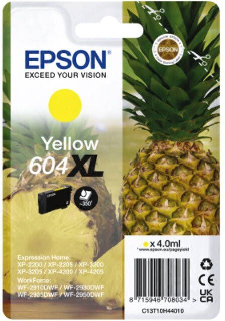 Epson inktcartridge 604 XL 350 pagina&apos;s OEM C13T10H44010 geel