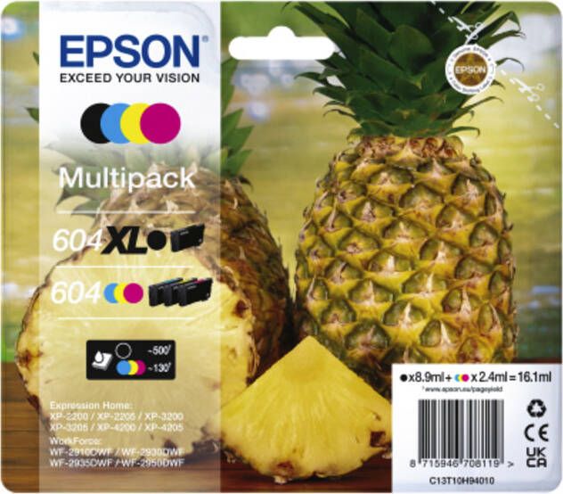 Epson Inktcartridge 604XL 604 T10H94 zwart + 3 kleuren