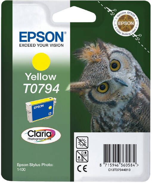 Epson inktcartridge T0794 975 pagina&apos s OEM C13T07944010 geel