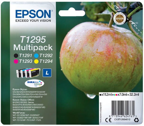 Epson Inktcartridge T1295 zwart + 3 kleuren