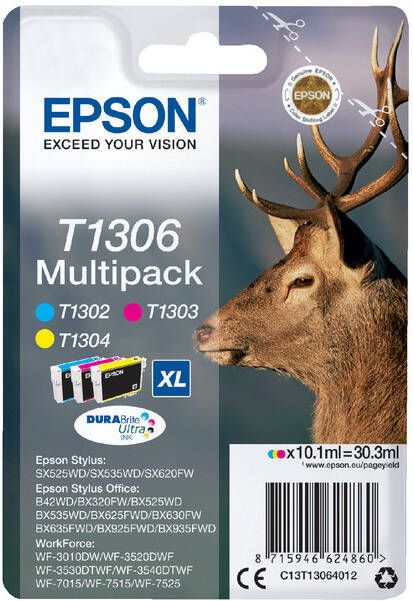 Epson inktcartridge T1306 600-1.005 pagina&apos;s OEM C13T13064012 3 kleuren