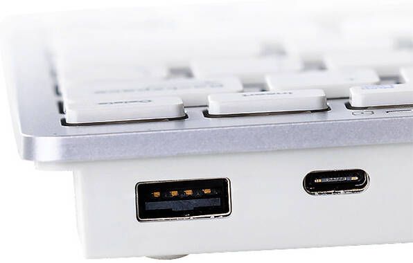 Ergofy Toetsenbord Compact met 2 USB draad wit