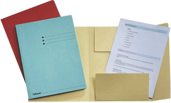 Esselte Dossiermap A4 3 kleppen manilla 275gr geel - Foto 2