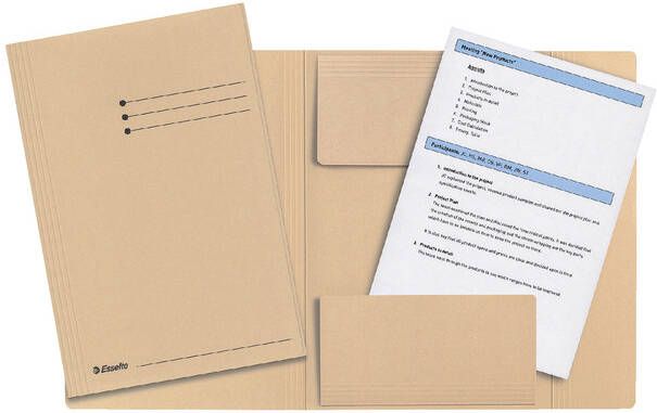 Esselte Dossiermap folio 3 kleppen manilla 275gr gems - Foto 2