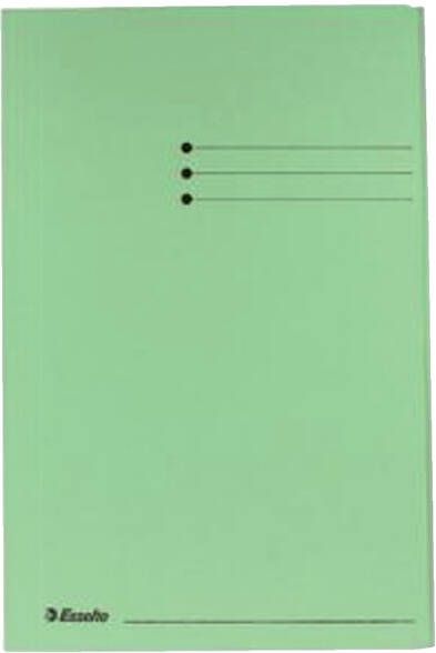 Esselte Dossiermap folio 3 kleppen manilla 275gr groen