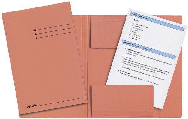 Esselte Dossiermap folio 3 kleppen manilla 275gr oranje - Foto 2