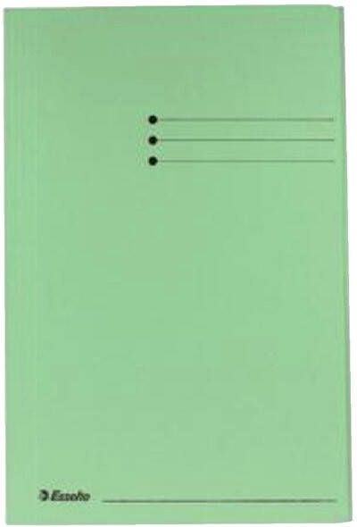 Esselte Dossiermap folio 3 kleppen manilla 275gr groen