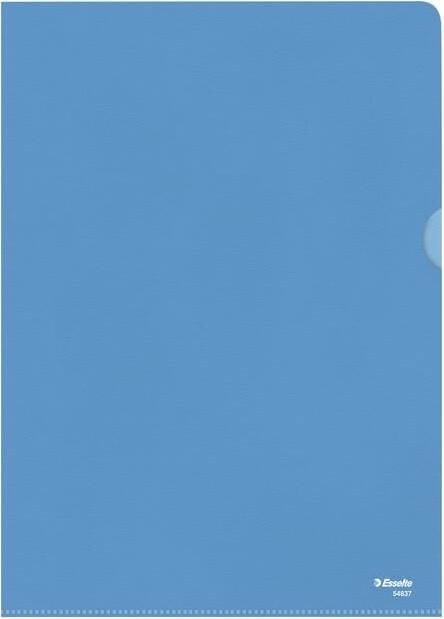 Esselte Insteekmap L-model standaard A4 0.11mm PP blauw 100 stuks - Foto 2