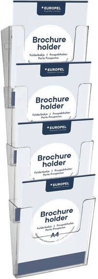 Europel Folderhouder OPUS 2 A4 wand staand koppelbaar transparant