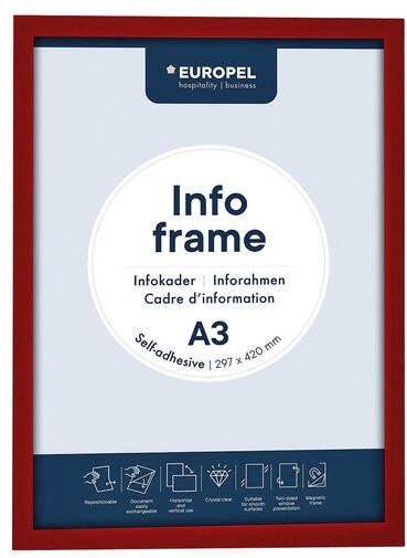Europel Infokader Zelfklevend set 2 stuks A3 Rood