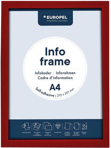 Europel Infokader Zelfklevend set 2 stuks A4 Rood