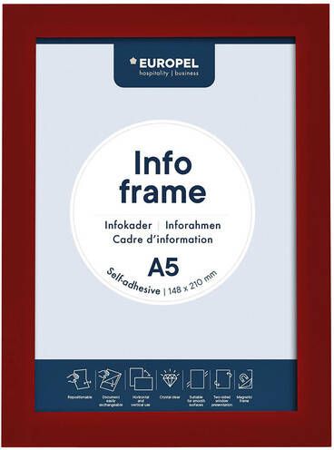 Europel Infokader zelfklevend A5 rood