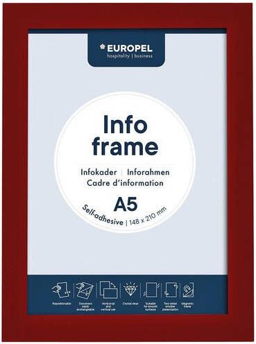 Europel Infokader Zelfklevend set 2 stuks A5 rood