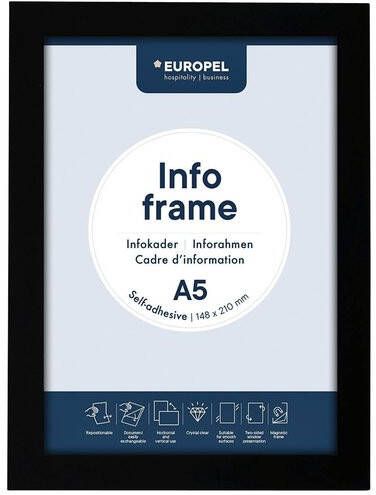 Europel zelfklevend kader ft A5 zwart pak van 2 stuks