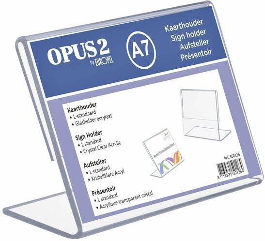 Europel Kaarthouder OPUS 2 L-standaard A7 liggend acryl