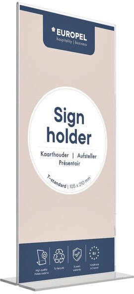 Europel Kaarthouder OPUS 2 T-standaard Din lang staand acryl