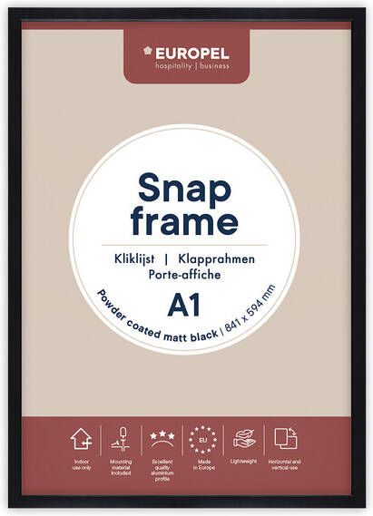 Europel Kliklijst Premium A1 25 mm Mat Zwart