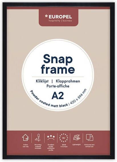 Europel Kliklijst Premium A2 25 mm Mat Zwart