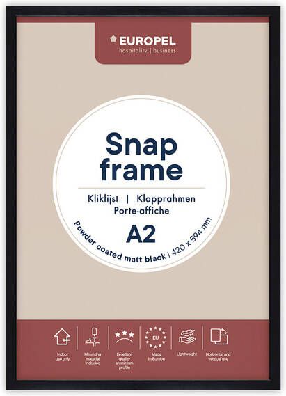 Europel Kliklijst Premium A2 25 mm Mat Zwart