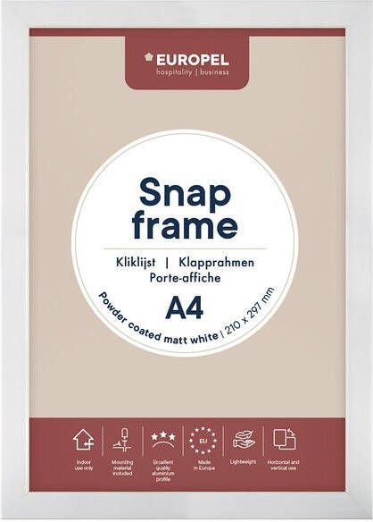 Europel Kliklijst Premium A4 25 mm Mat Wit