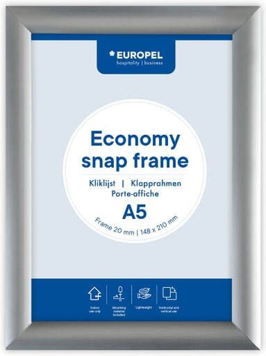 Europel clicklijst Economy lijst 25 mm ft A5 zilver