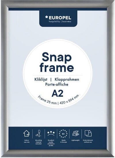 Europel clicklijst lijst 25mm A2 zilverkleurig posterframe