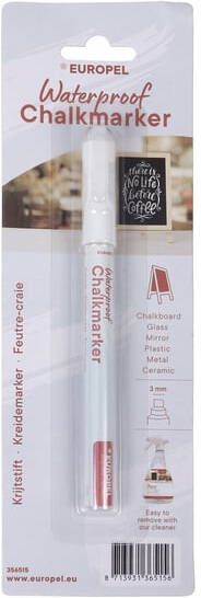 Europel Krijtstift watervast 1-3mm wit blister 1 stuk
