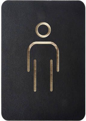 Europel Stijlvol zelfklevend "Man" pictogrambord voor kantoor en horeca. Enkelzijdig gefreesd met een zwarte oppervlak. Uitgefreesd uit