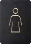 Europel Stijlvol zelfklevend "Vrouw" pictogrambord. Enkelzijdig gefreesd met een zwarte oppervlak. Uitgefreesd uit hoogwaardig multiplex - Thumbnail 2