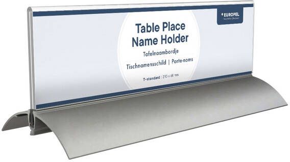 Europel Tafelnaambord 2 61x210mm acryl aluminium