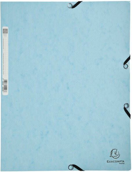 Exacompta Aquarel elastomap uit glanskarton ft A4 met 3 kleppen en elastiek pastelblauw
