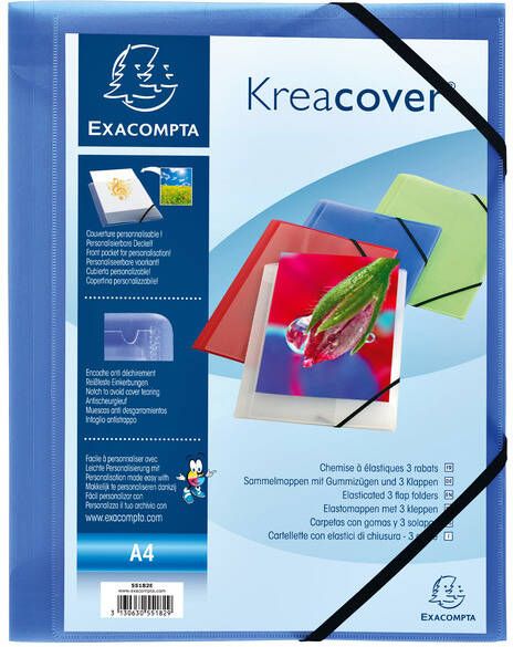 Exacompta Elastomap Kreacover A4 3 kleppen PP assorti - Foto 2