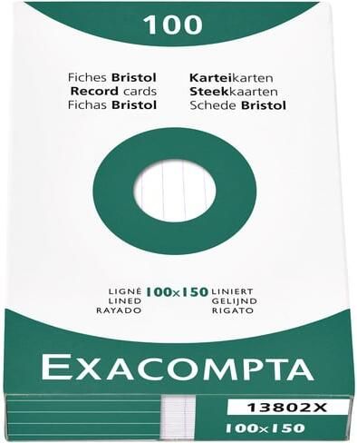 Exacompta Systeemkaart 100x150mm lijn wit 100 stuks