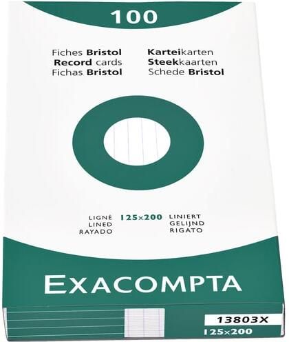 Exacompta Systeemkaart 125x200mm lijn wit 100 stuks