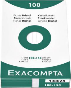 Exacompta Systeemkaart 100x150mm lijn wit