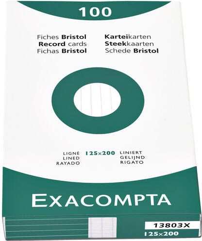 Exacompta Systeemkaart 125x200mm lijn wit