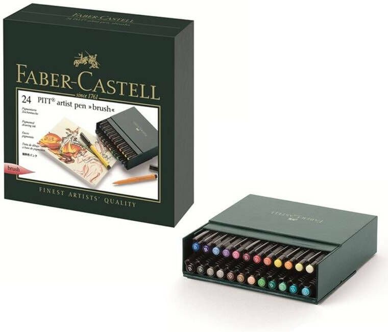 Faber Castell tekenstift Faber-Castell Pitt Artist Pen Brush 24-delig Studiobox
