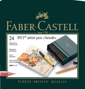 Faber Castell tekenstift Faber-Castell Pitt Artist Pen Brush 24-delig Studiobox