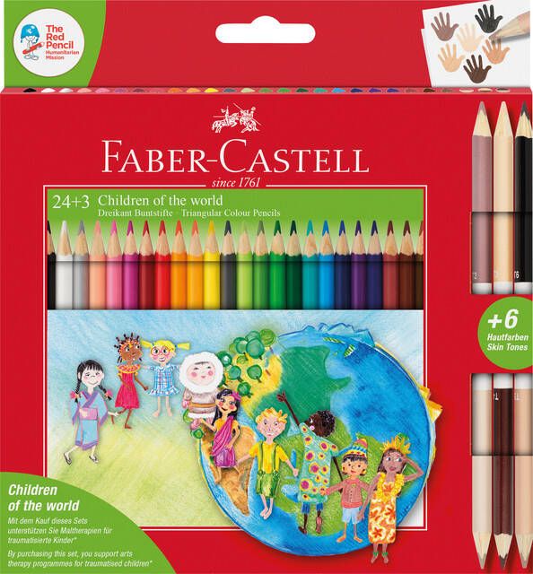 Faber Castell Kleurpotloden Faber-Castell driekant setÃƒ 24+3 stuks assorti
