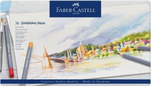 Faber Castell Kleurpotloden Faber-Castell Goldfaber aquarel blikÃ 36 stuks assorti