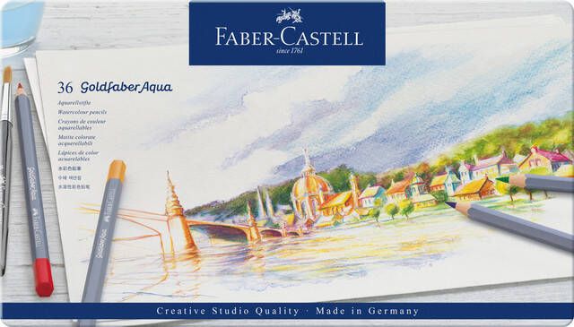 Faber Castell Kleurpotloden Faber-Castell Goldfaber aquarel blikÃƒ 36 stuks assorti