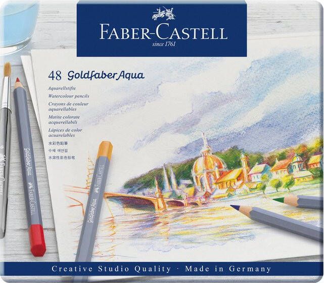 Faber Castell Kleurpotloden Faber-Castell Goldfaber aquarel blikÃƒ 48 stuks assorti