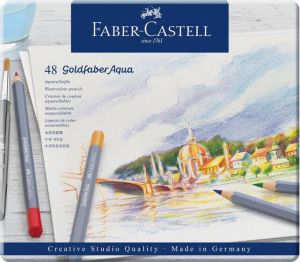Faber Castell Kleurpotloden Faber-Castell Goldfaber aquarel blikÃ 48 stuks assorti