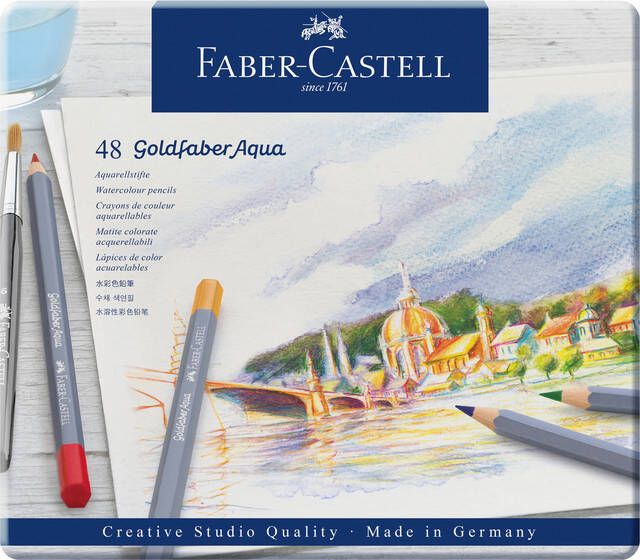 Faber Castell Kleurpotloden Faber-Castell Goldfaber aquarel blikÃƒ 48 stuks assorti