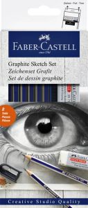 Faber Castell Potloden Faber-Castell 6 hardheden inclusief puntenslijper en gum