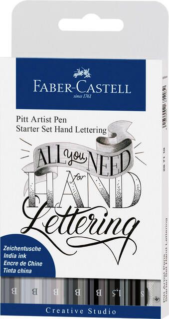 Faber Castell tekenstift Faber-Castell Pitt Artist Pen handlettering 8-delig basisetui