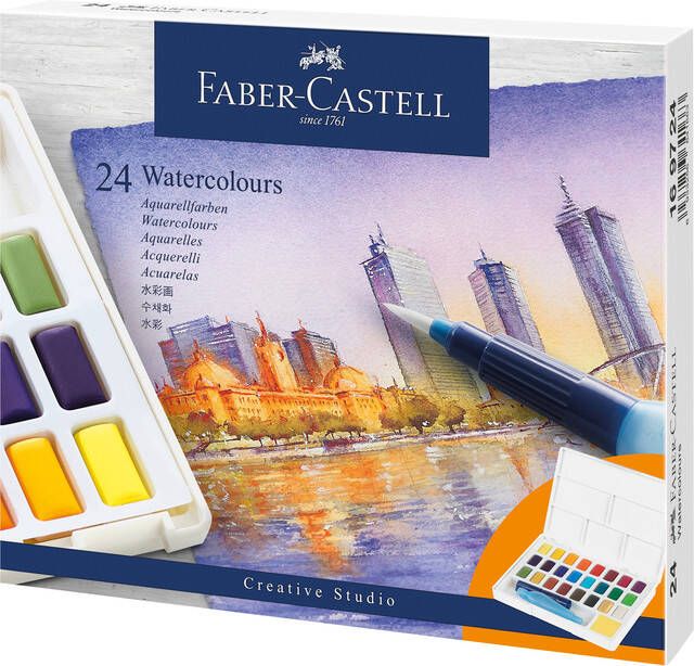 Faber Castell Waterverf Faber-Castell paletà 24 kleuren assorti