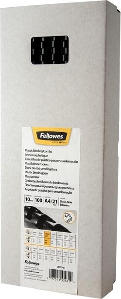 Fellowes Bindrug 10mm 21rings A4 zwart 100 stuks - Foto 2