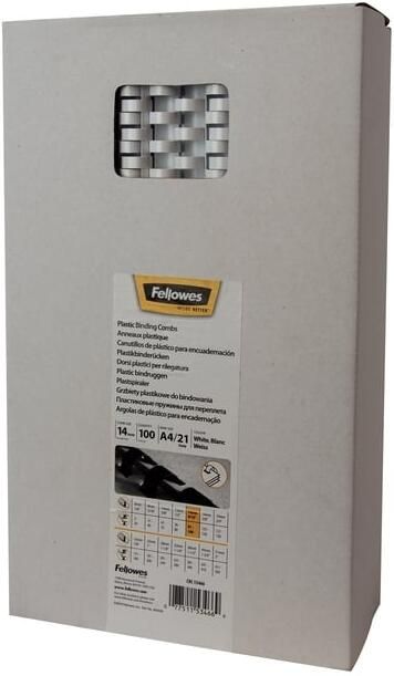 Fellowes Bindrug 14mm 21rings A4 wit 100 stuks - Foto 2