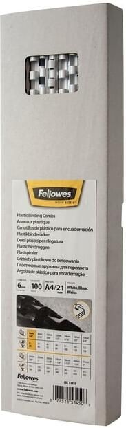 Fellowes Bindrug 6mm 21rings A4 wit 100 stuks - Foto 2